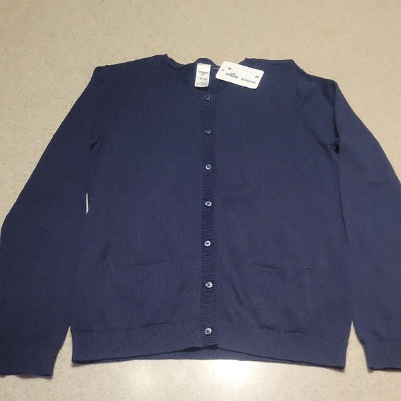 OshKosh B'gosh Blue Cardigan Sweater Classic Knit SIZE 14 NWT - Picture 1 of 5